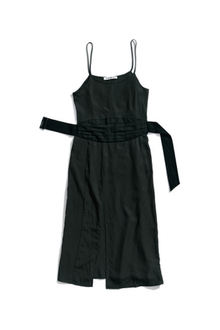 Slip Evening Dress Coated Black Gridle