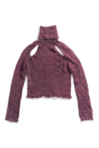 Slit Turtleneck Overdyed Plum