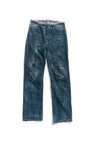 Spiral Cut Painted Dark Blue Cut Waist