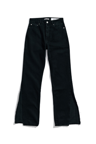 Spiral Cut Overdyed Black Open Leg