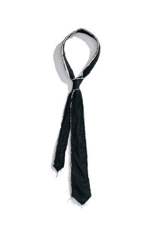 Tie Scratched Black Raw Edge