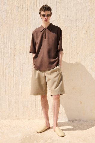 Pantelleria Shirt Fango Pinstripe