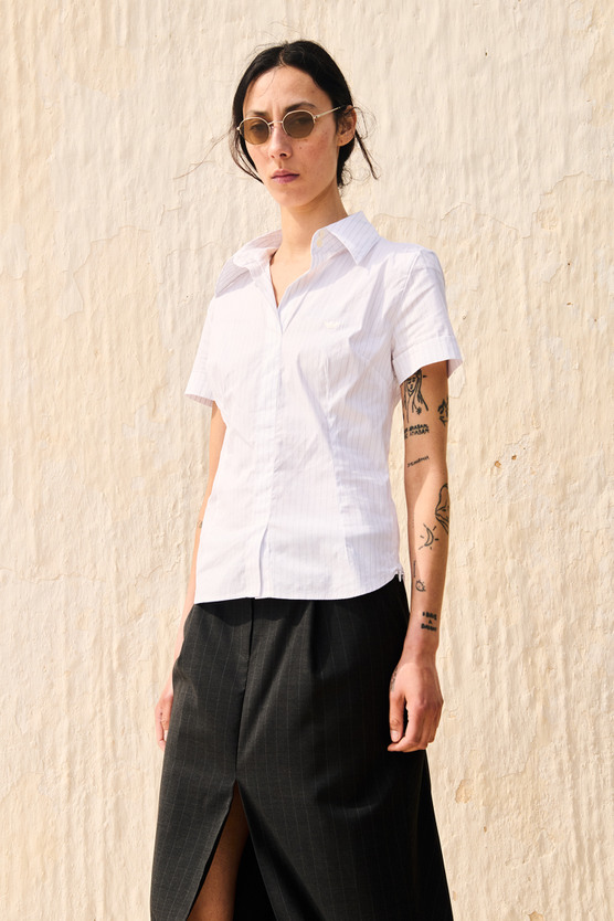 トップス our legacy GRAZIA SHIRT SHORTSLEEVE 40 Our Legacy - Grazia Shirt Shortsleeve Ragazzo Stripe