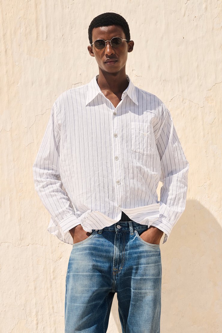 our legacy × ARMANI GARIBALDI SHIRT 46 Our Legacy - Garibaldi Shirt Pepe Nero Stripe