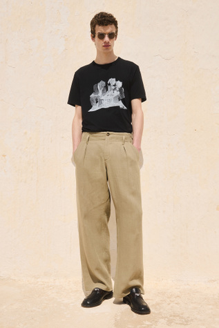 Carico Trouser Oliva Pure Linen