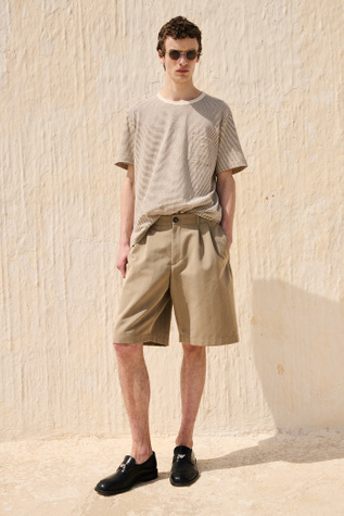 Gonfi Shorts Polvere Herringbone