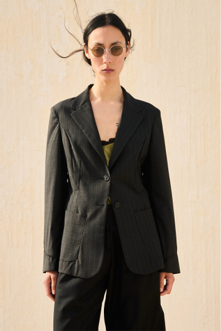 Icona Blazer Linea Di Gesso Wool