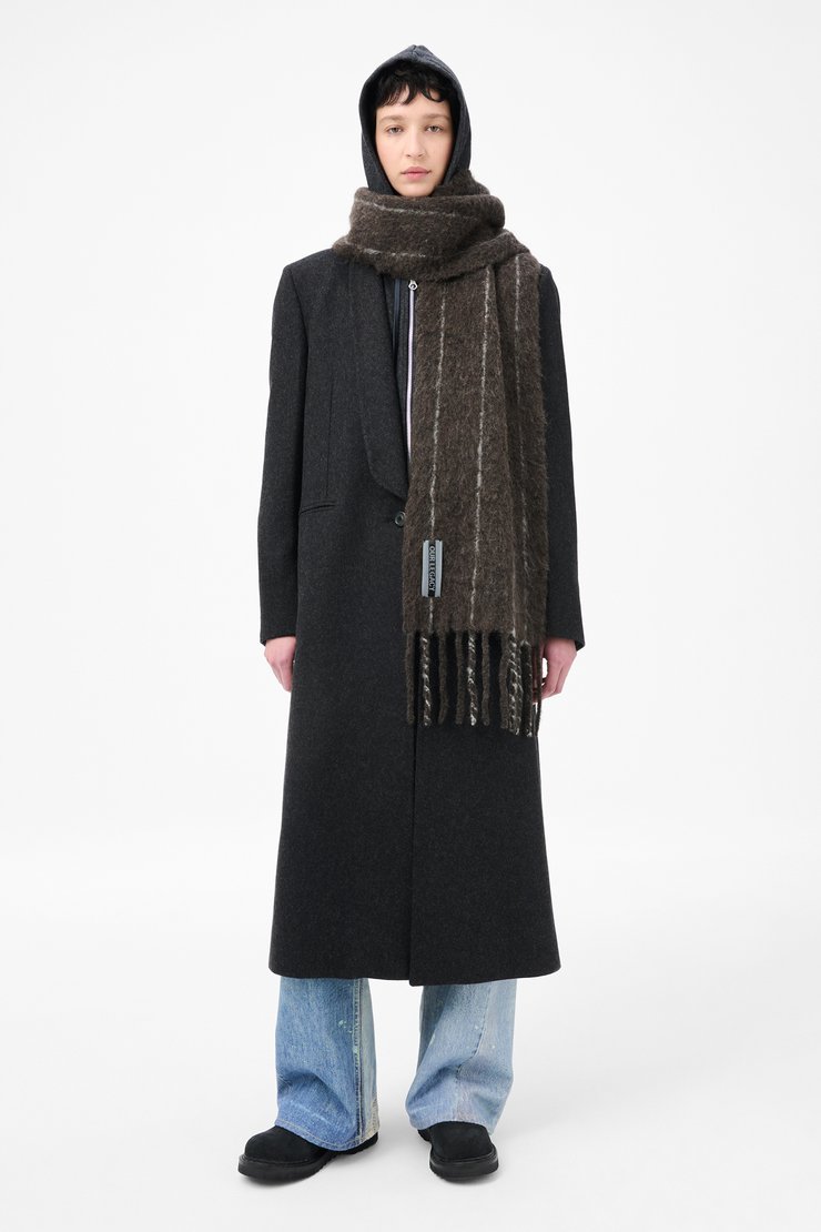 小物 OUR LEGACY ESTATE SCARF BROWN PINSTRIPE Our Legacy - Our Legacy Estate Scarf Brown Pinstripe Fuzzy Alpaca