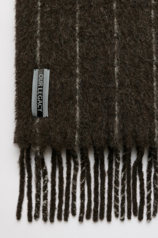 小物 OUR LEGACY ESTATE SCARF BROWN PINSTRIPE Our Legacy - Our Legacy Estate Scarf Brown Pinstripe Fuzzy Alpaca