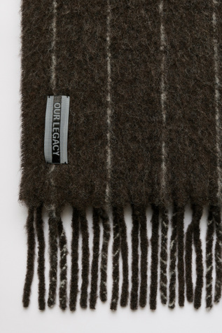 Our Legacy - Our Legacy Estate Scarf Brown Pinstripe Fuzzy Alpaca