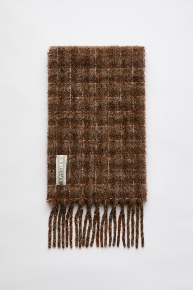 小物 2024aw OUR LEGACY ESTATE SCARF Black Our Legacy - Estate Scarf Deep Sea Fuzzy Alpaca Check