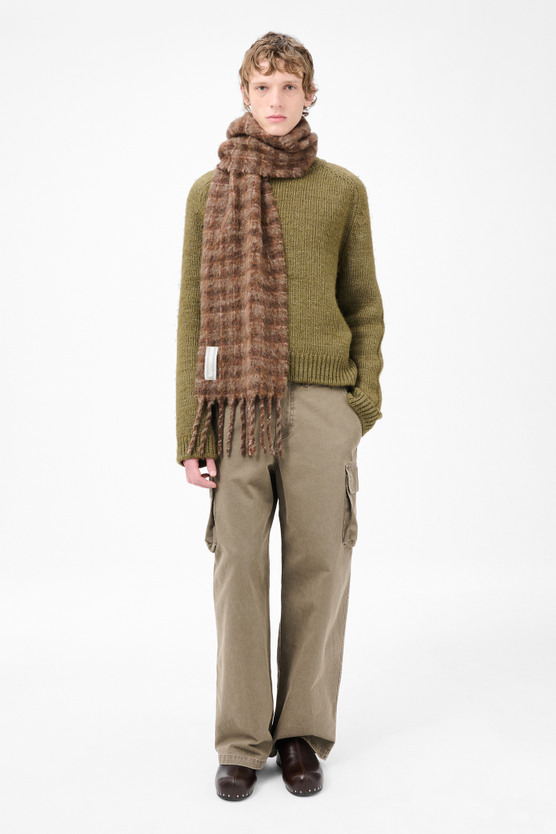 【OUR LEGACY】ESTATE SCARF / BROWN Check Our Legacy - Estate Scarf Dorf Check Fuzzy Alpaca