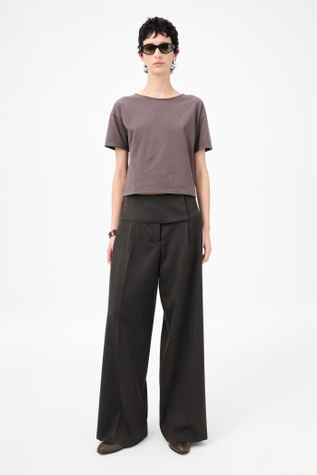 Girdle Trouser Havana Brown Chain Wool