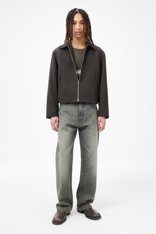 Mini Jacket Havana Brown Chain Wool