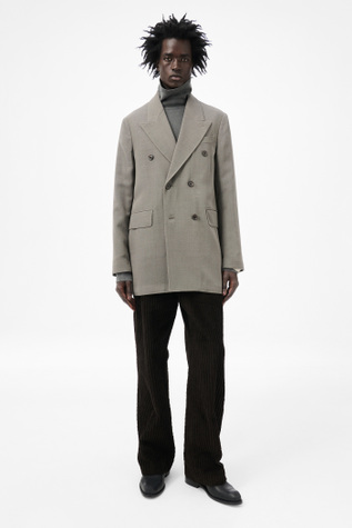 Sharp Db Blazer Double Grey Weave Wool