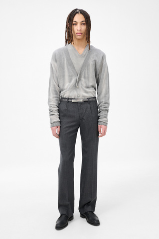 Slack Trouser Smoke Grey Micro Herringbone