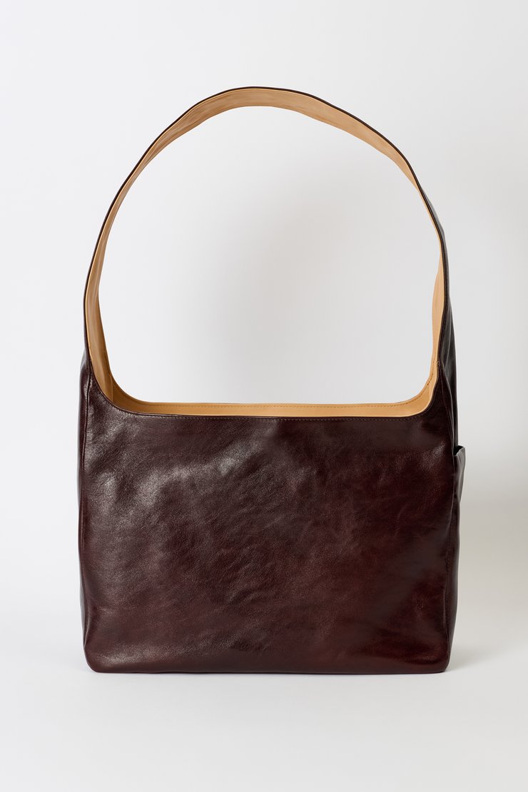 Our Legacy - Grande Brick Bag Deep Abyss Red Leather