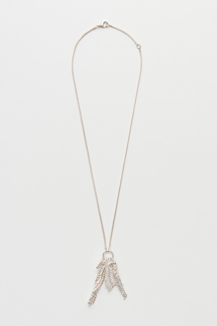 Our Legacy - Casted Knit Necklace Frosted White Sterling Silver