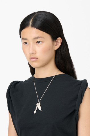 Our Legacy - Casted Knit Necklace Frosted White Sterling Silver
