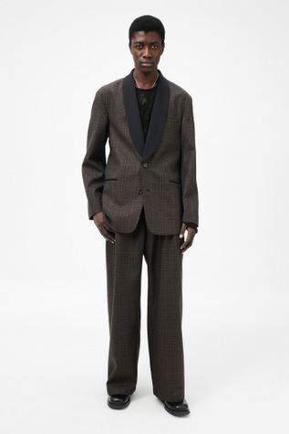 Embrace Shawl Blazer Brown Dunmore Check
