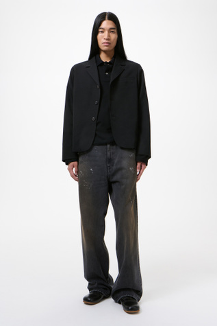 Rolling Blazer Coarse Black Gabardine