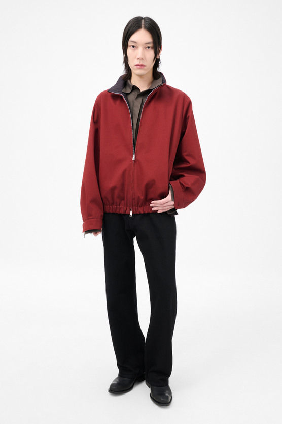 OUR LEGACYフルシップフ ートジャケット Our Legacy - Shrunken Fullzip Polo Genova Stripe Rough Cotton