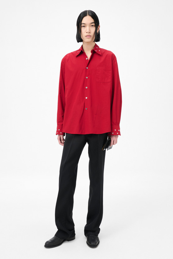 トップス OUR LEGACY Above shirt LIPSTICK POPLIN Our Legacy - Above Shirt Lipstick Red Super Poplin