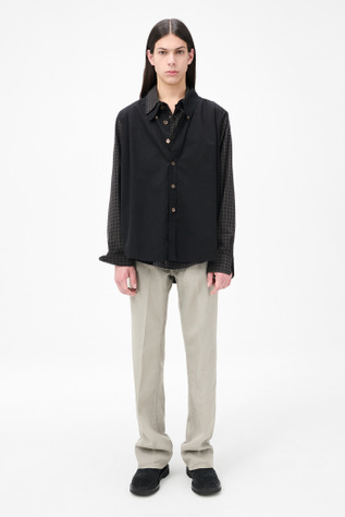 Double Borrowed Shirt Black Faux Lumberjack Check