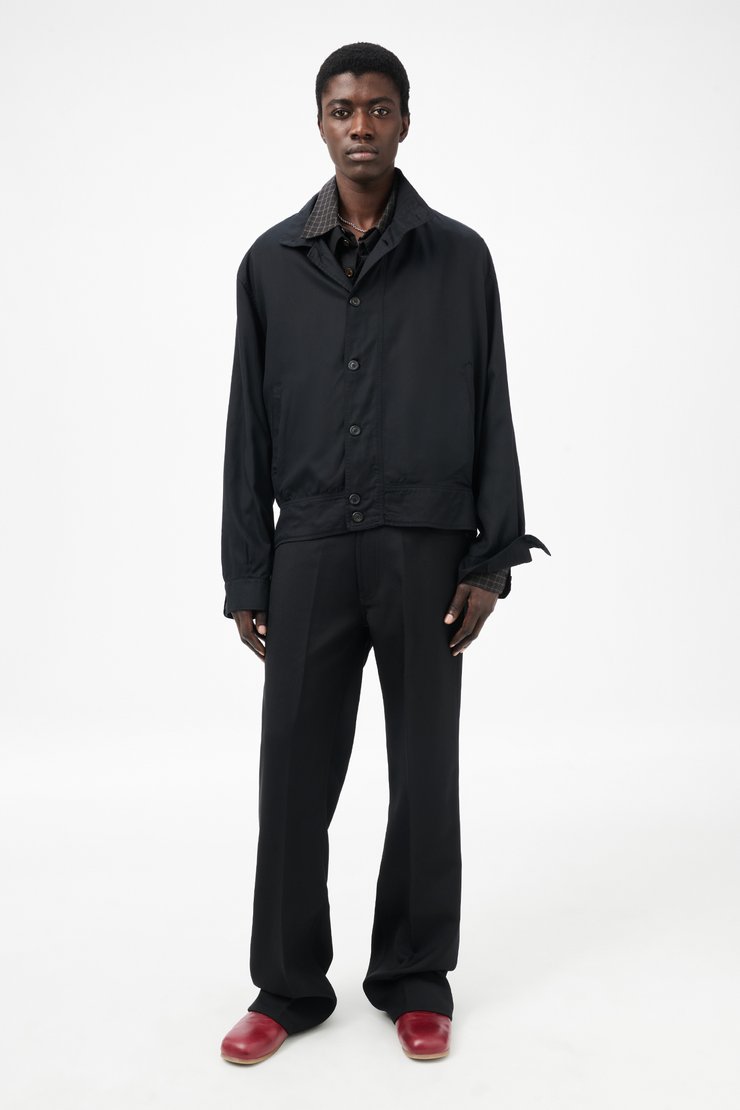 OUR LEGACY 25AW MOCK BOMBER ジャケット 46 Our Legacy - Mock Bomber Draping Black Lyocell