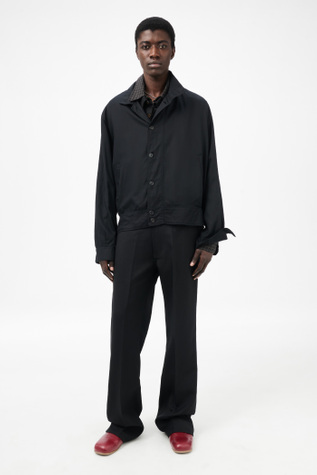 Mock Bomber Draping Black Lyocell