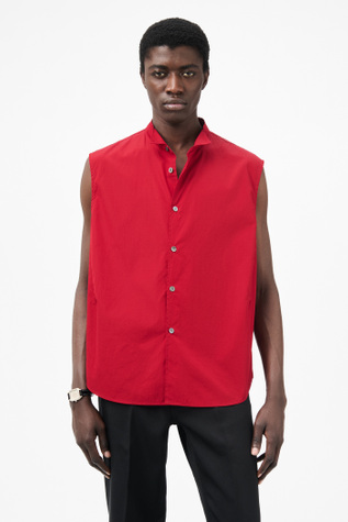 Our Legacy - Wing Shirt Sleeveless Lipstick Red Super Poplin