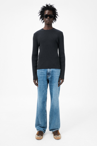【24SS 】OURLEGACY COMPACT ROUNDNECK 44 Our Legacy - Compact Roundneck Off Black Rustic Merino