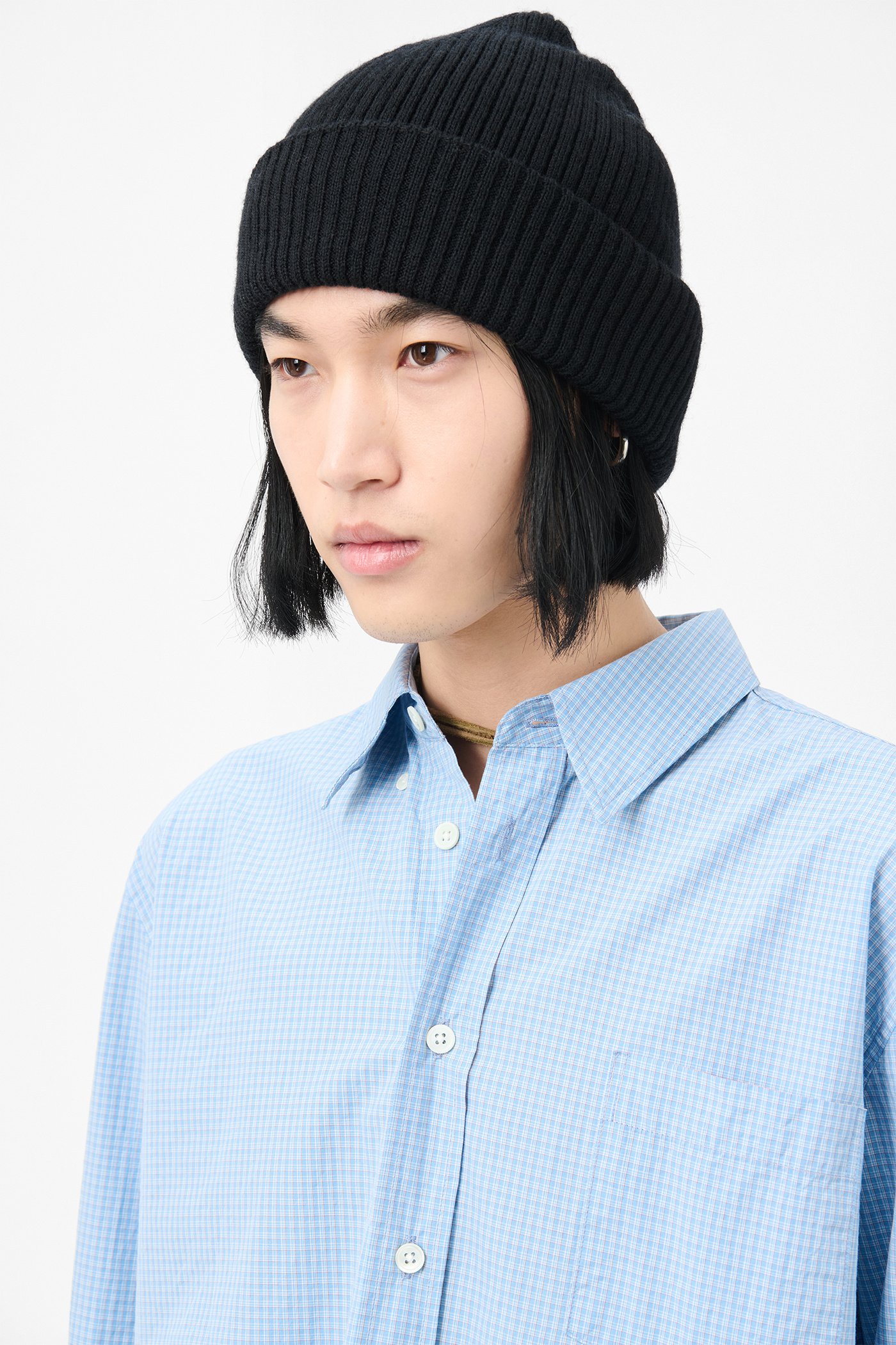 帽子 OUR LEGACY KNIT HAT BLACK RUSTIC MERINO Our Legacy - OL Yin Yang Beanie Black