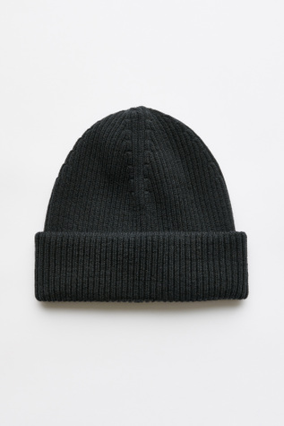 Knit Hat Off Black Rustic Merino