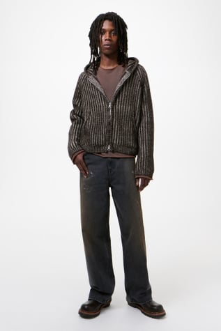 Level Hood Vanise Brown Stripe Isels Wool