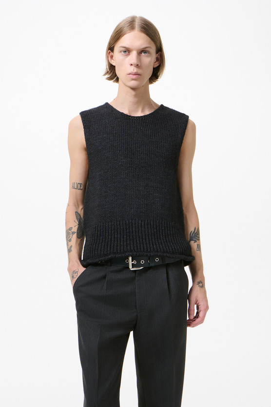 Our Legacy - Pleaser Tank Rich Black Rustic Wool Silk