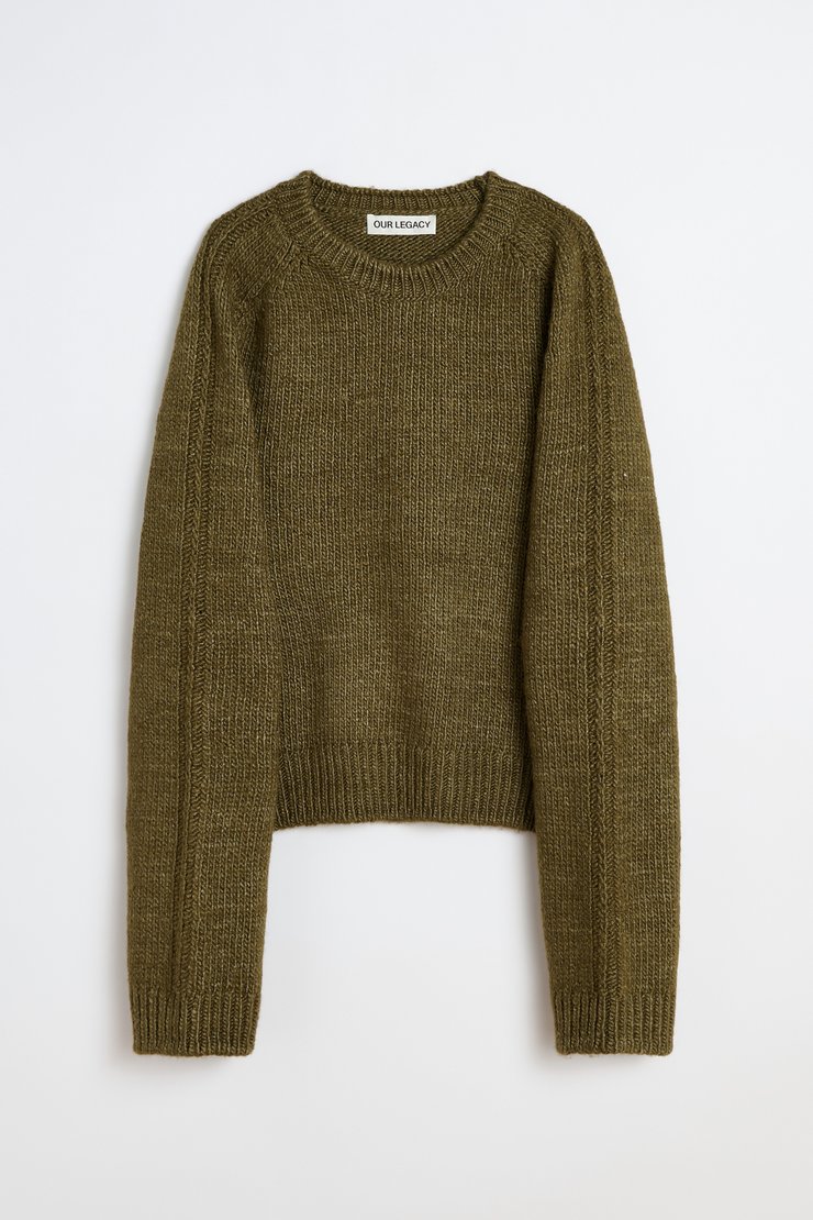 トップス Our legacy evening polo olive 46 Our Legacy - Evening Polo Smokey Brown Fuzzy Alpaca