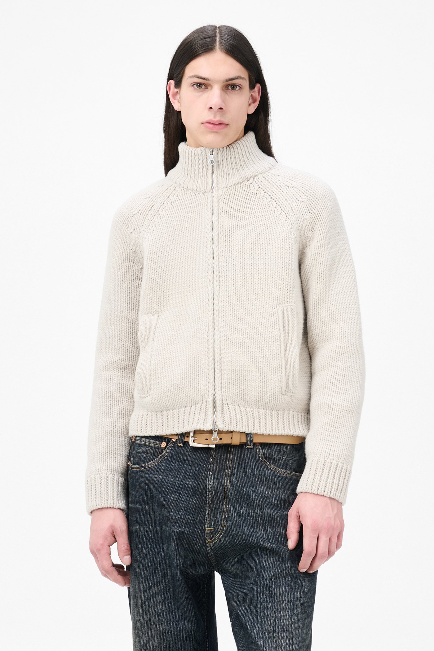 Our Legacy - Ultra Zip Cardigan Bone Low Twist Merino