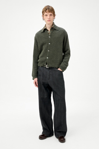 トップス Our Legacy evening polo Moss Green 46 Our Legacy - Evening Polo Moss Green Fuzzy Alpaca