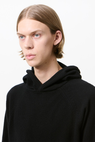 Our Legacy - Knitted Hoodie Black Cherub Wool