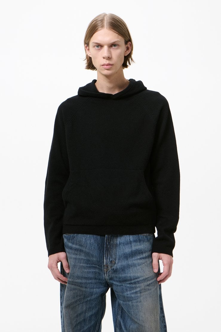 Our Legacy - Knitted Hoodie Black Cherub Wool