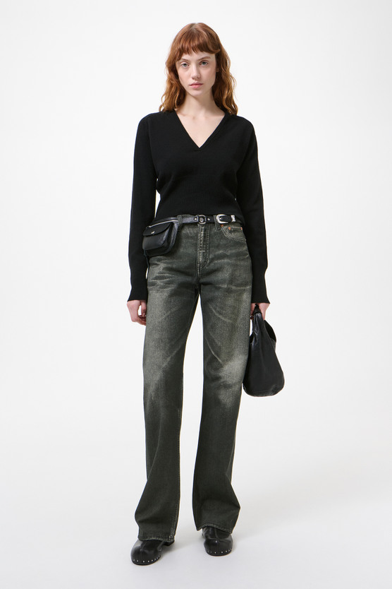 【CHARVET】シャルベ ニットタイ シルク100% 黒 イタリア製 希少 Our Legacy - Sharp V-Neck Black Cherub Wool