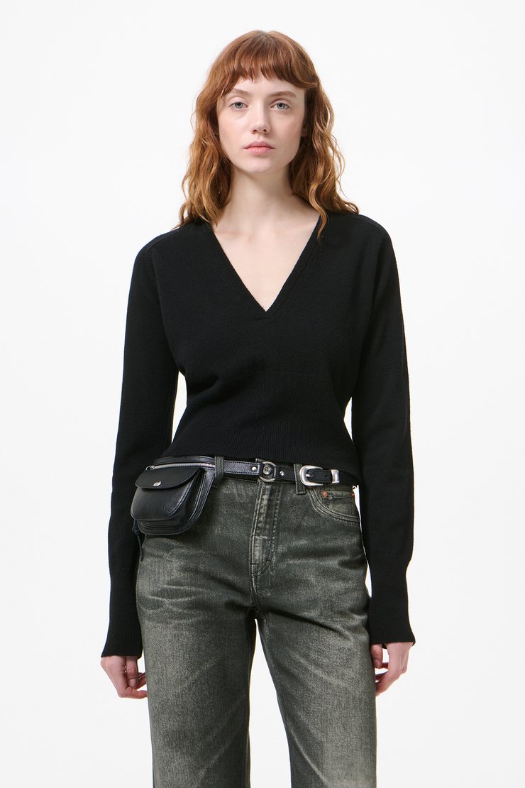 Our Legacy - Mazzy Polo Charcoal Melange Fuzzy Alpaca