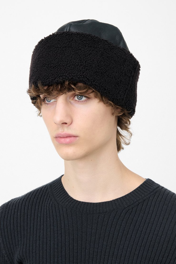 Our Legacy - Knit Hat Off Black Rustic Merino