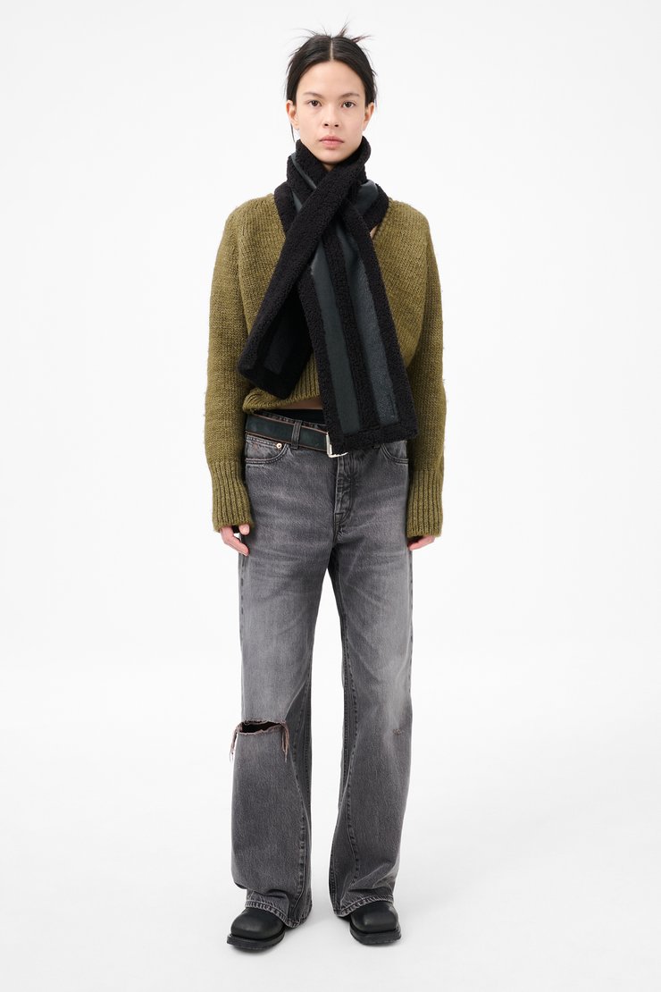 Our Legacy - Estate Scarf Black Fuzzy Alpaca