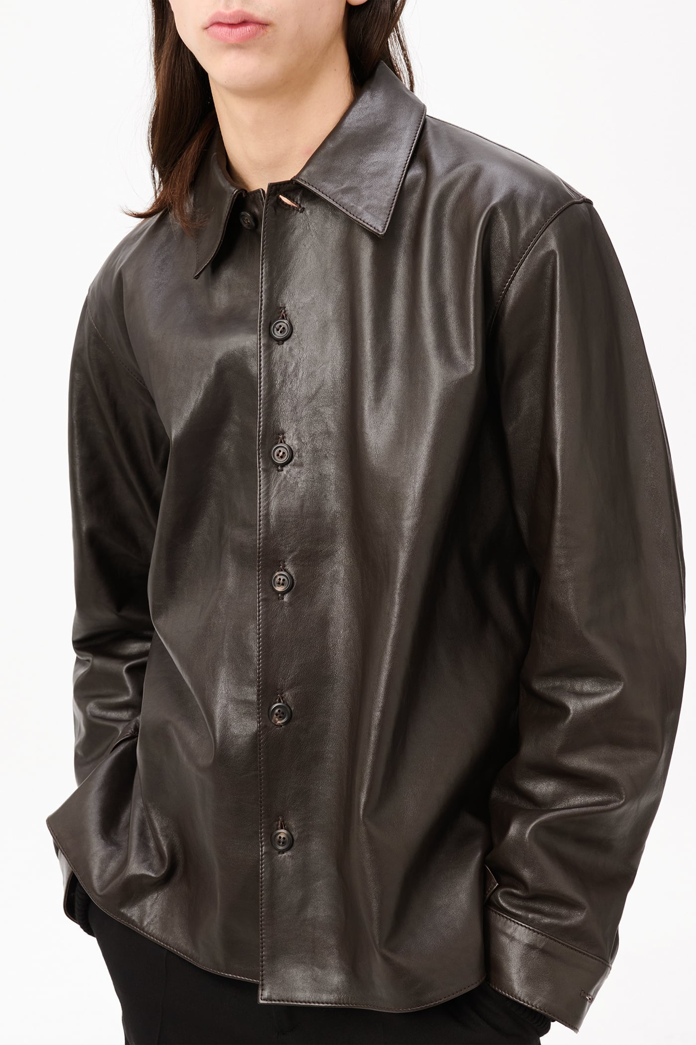 Our Legacy - Welding Shirt Umber Brown Fluid Calfskin