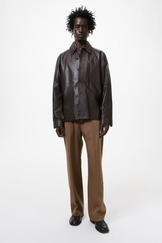 Welding Shirt Umber Brown Fluid Calfskin