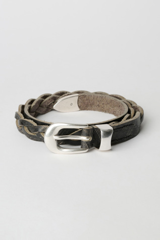 Our Legacy - 2 cm Braided Belt Soft Coal Torn Bovine