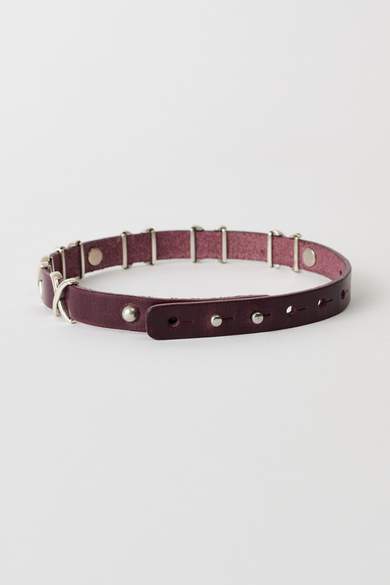Our Legacy - 2 CM Choker Trio Cross Merlot Red Leather