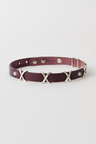 Our Legacy - 2 CM Choker Trio Cross Merlot Red Leather